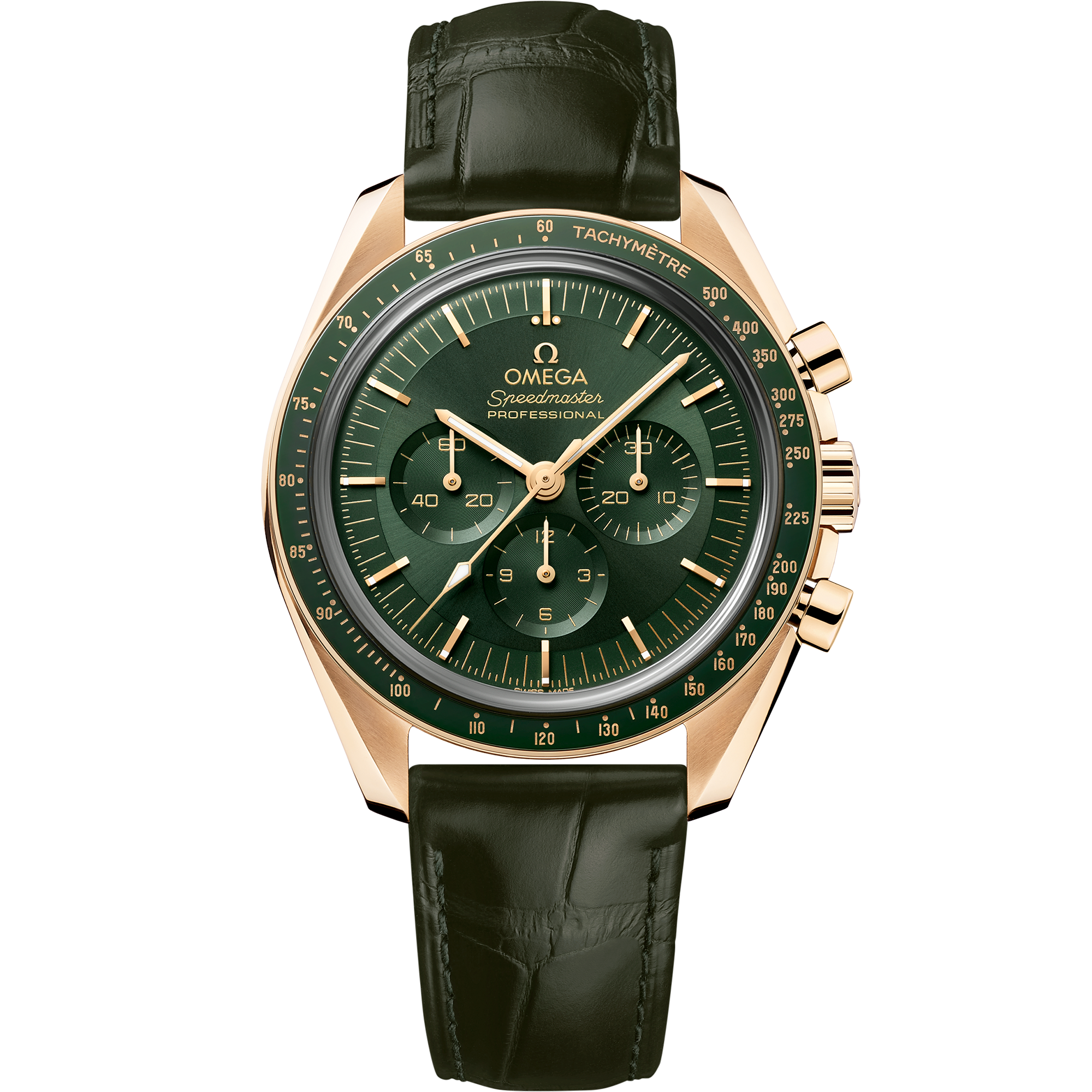 Speedmaster Moonwatch Professional 42 mm, Moonshine™ gold on leather strap - 310.63.42.50.10.001