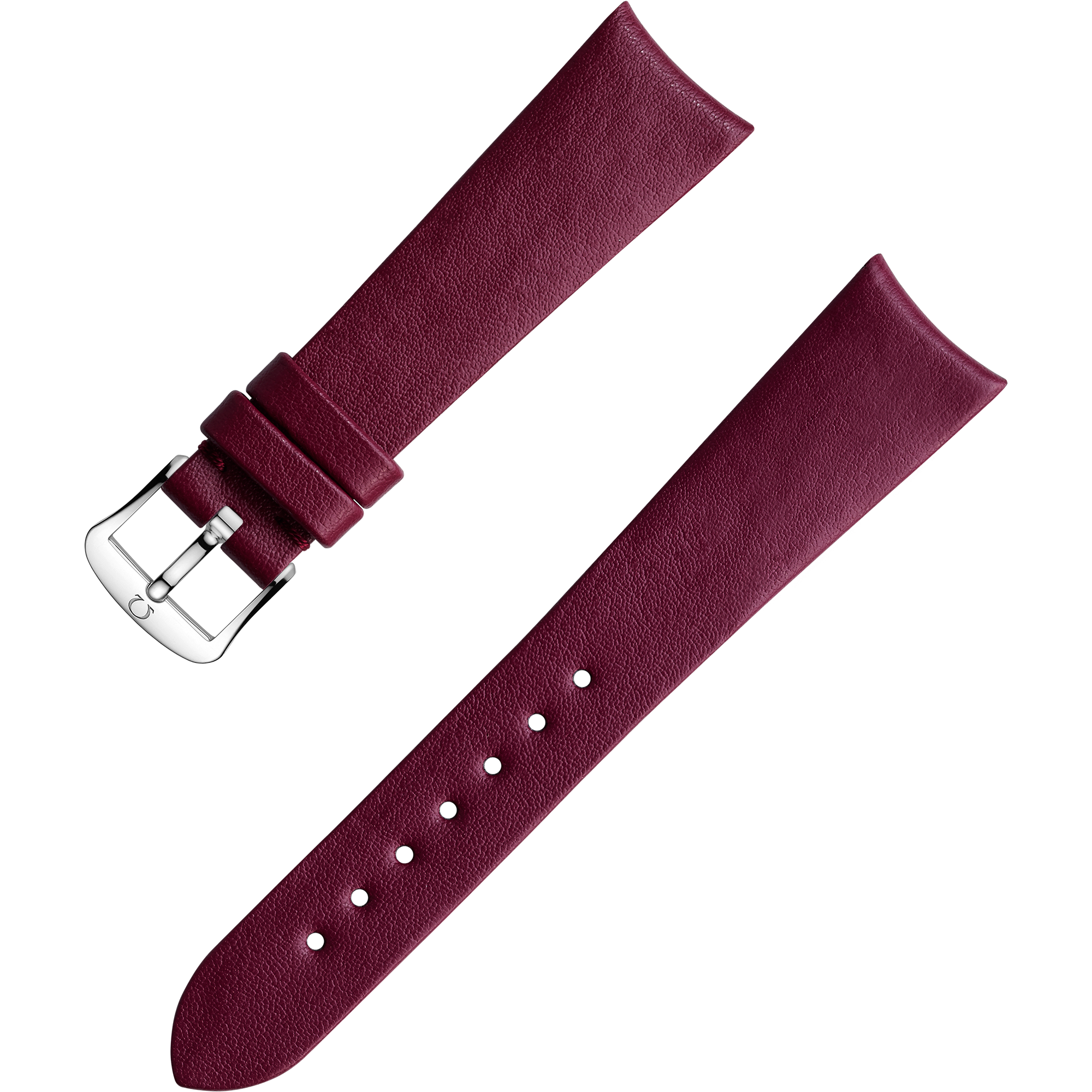 Two-piece strap - Burgundy vegan strap with pin buckle - 032Z017136W