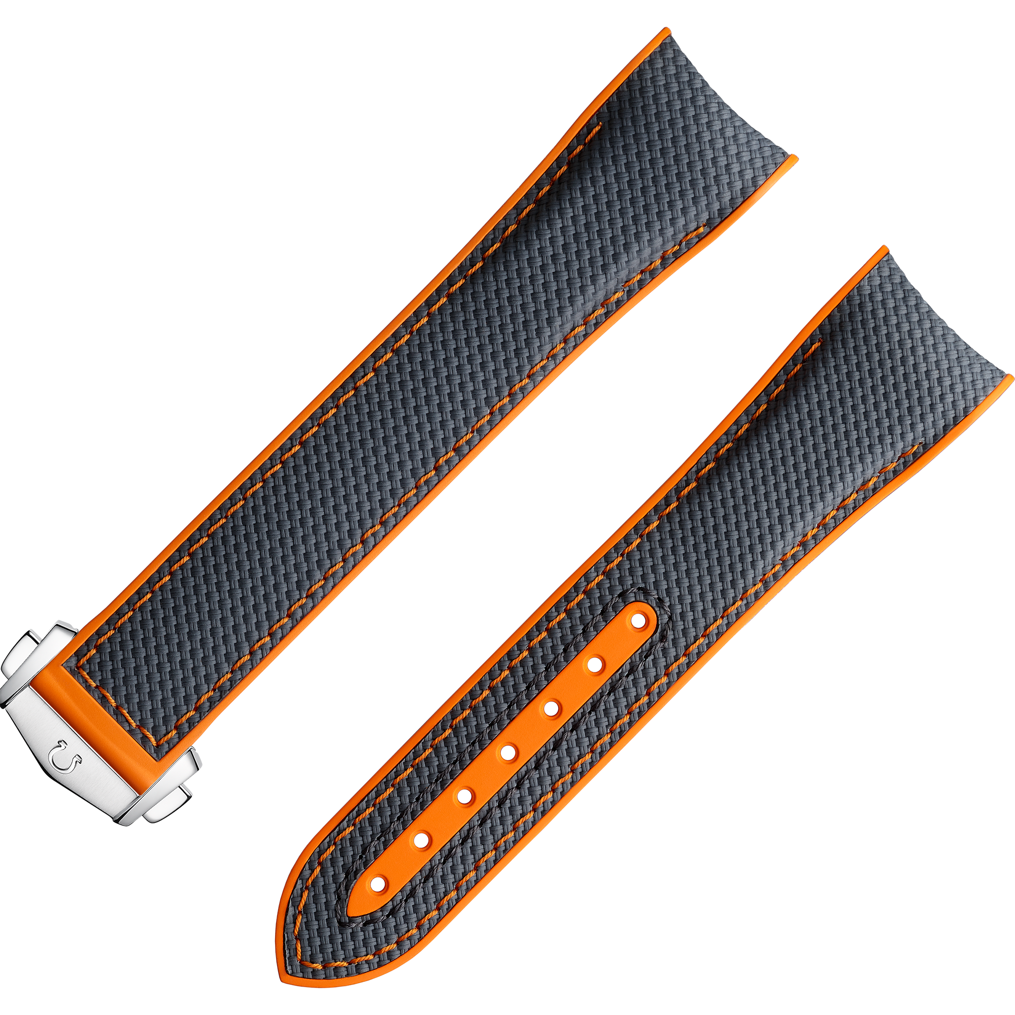 Two-piece strap - Seamaster Planet Ocean 600M grey rubber strap with foldover clasp - 032CVZ005088