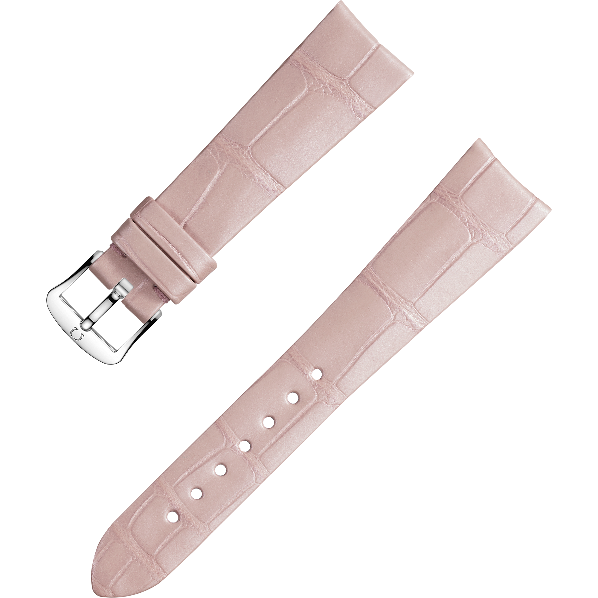 Two-piece strap - Light pink alligator leather strap with pin buckle - 032CUZ011092W