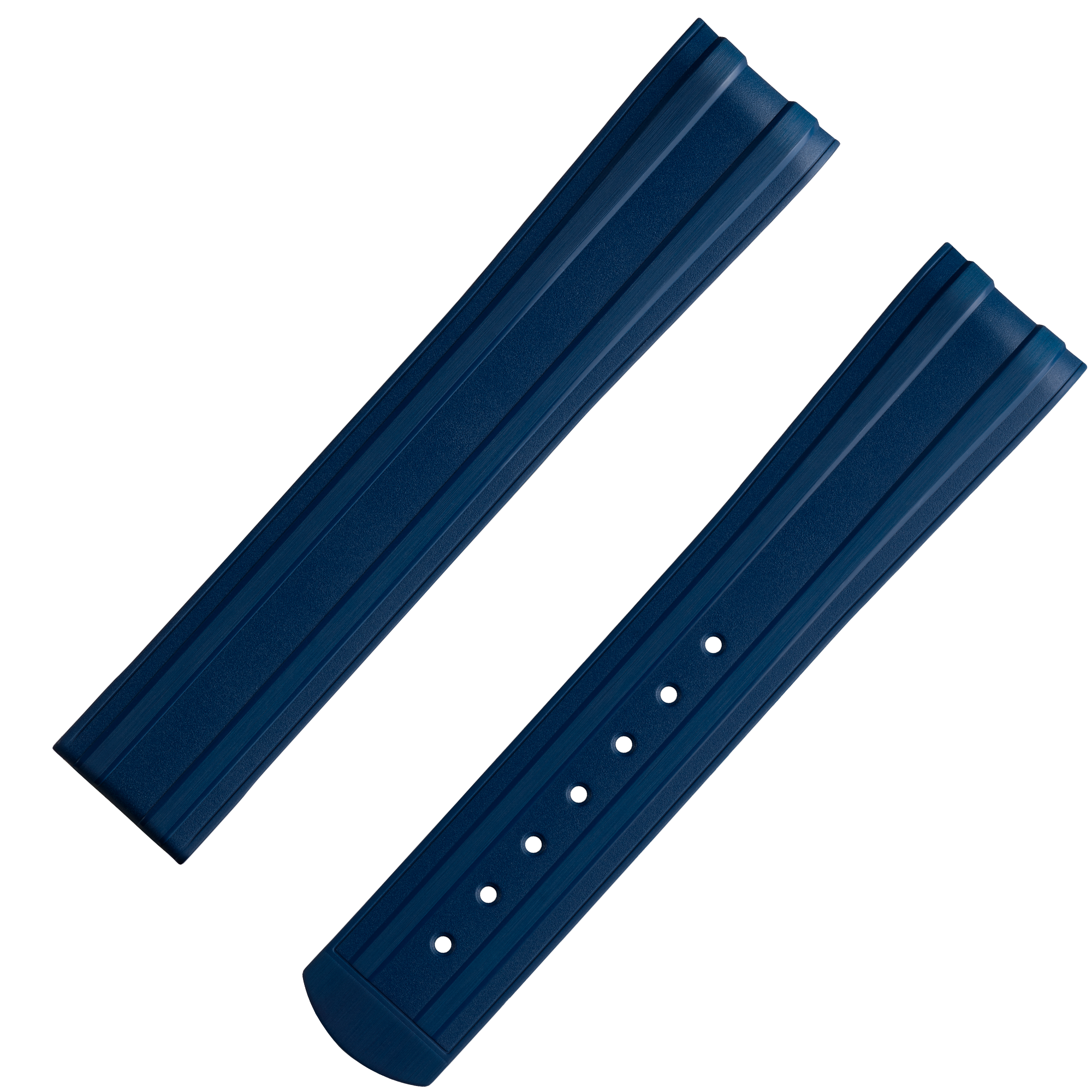 Two-piece strap - Seamaster Diver 300M blue rubber strap with foldover clasp - 032CVZ015753