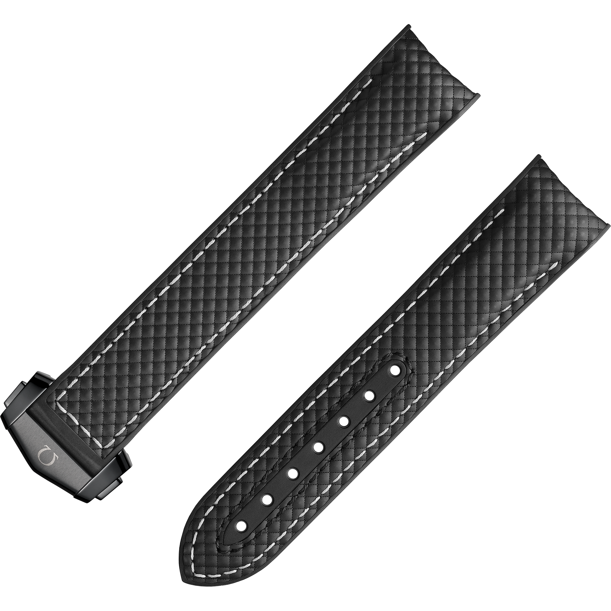 Zweiteiliges armband - Schwarzes Kautschukarmband mit Faltschließe für die Seamaster Planet Ocean 600M - 032CVZ009738