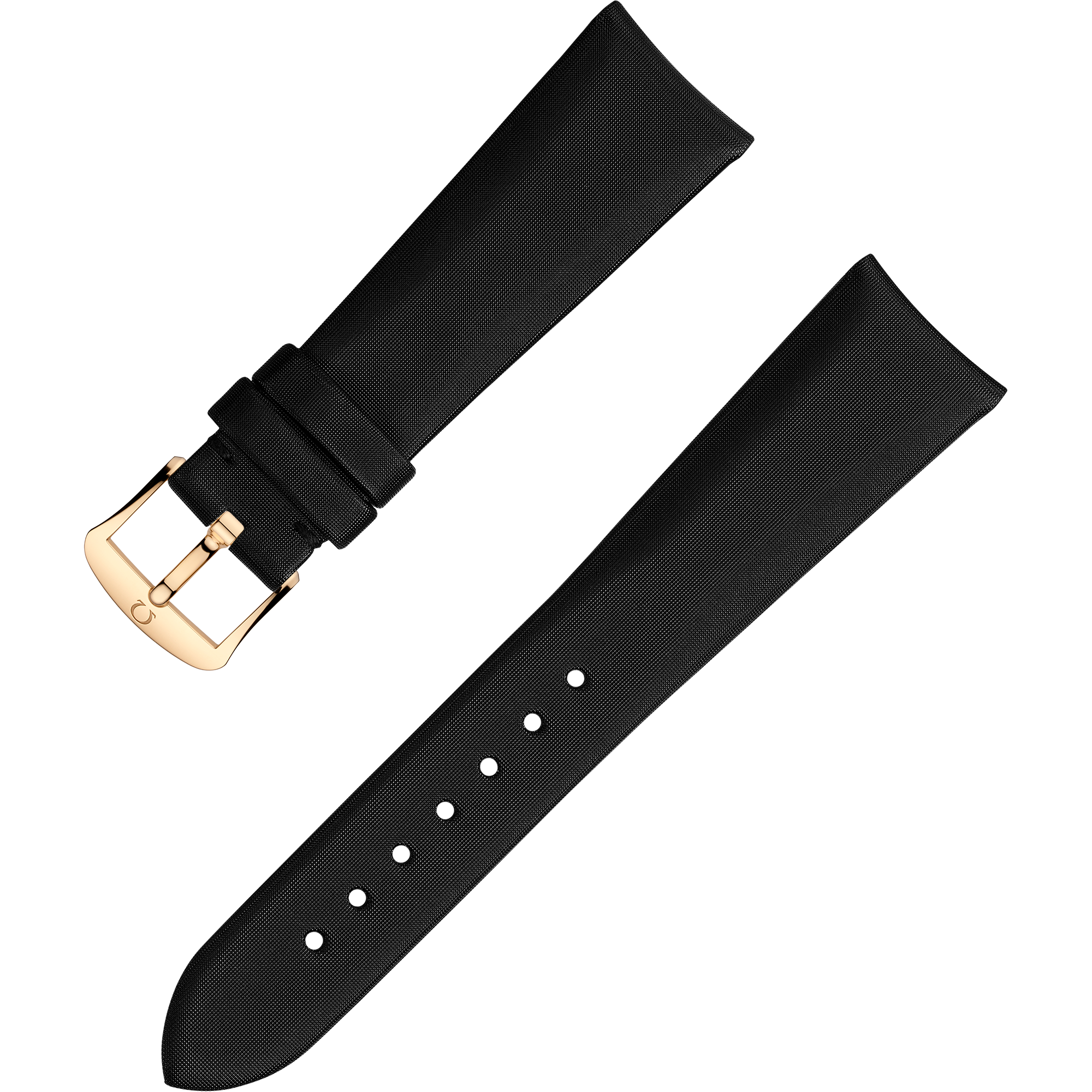 Two-piece strap - Technological-satin black strap with pin buckle - 032CWZ010000W