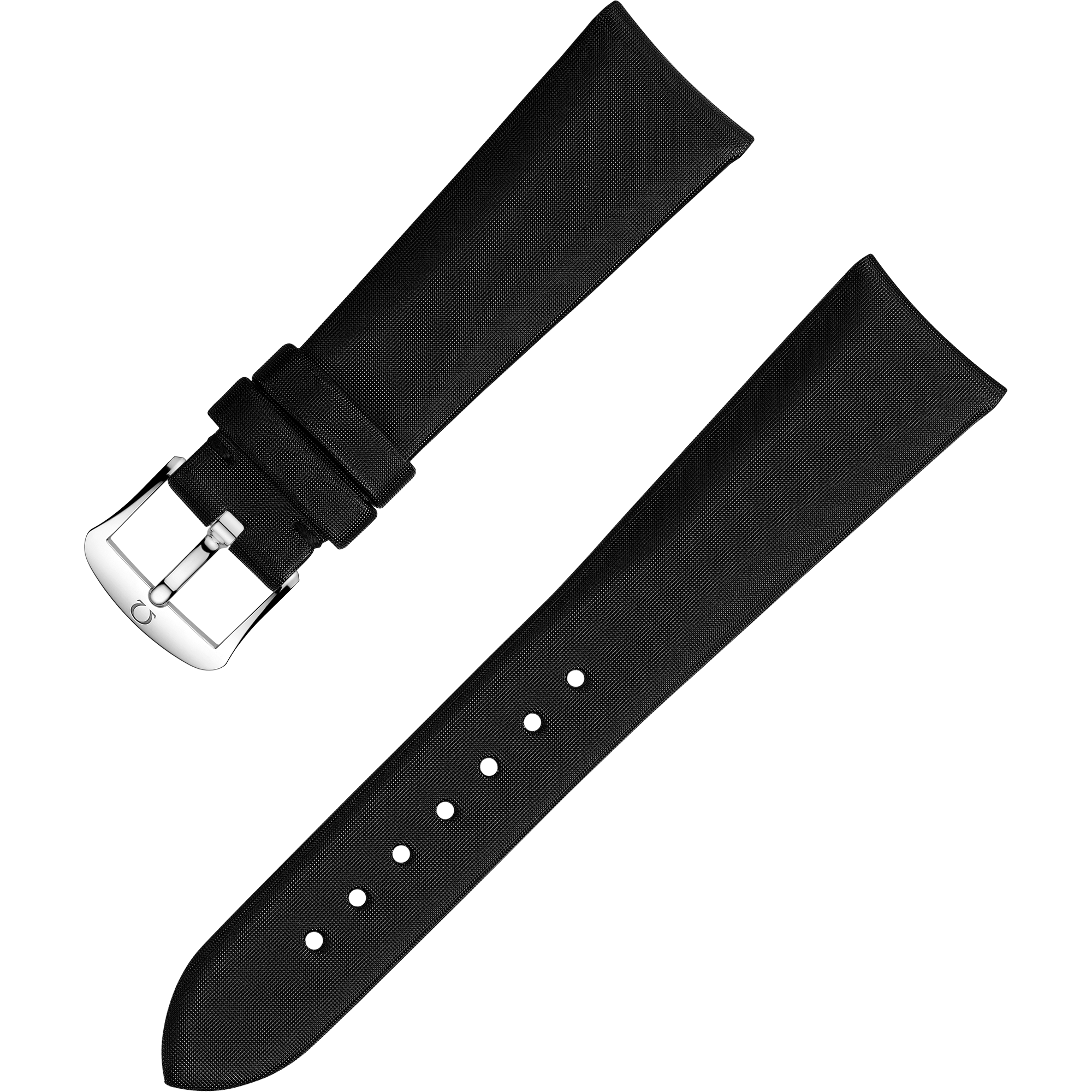 สายนาฬิกาแบบสองชิ้น - สายสีดำผิวซาตินที่ผลิตด้วยกระบวนการทางเทคโนโลยี - 032CWZ010000