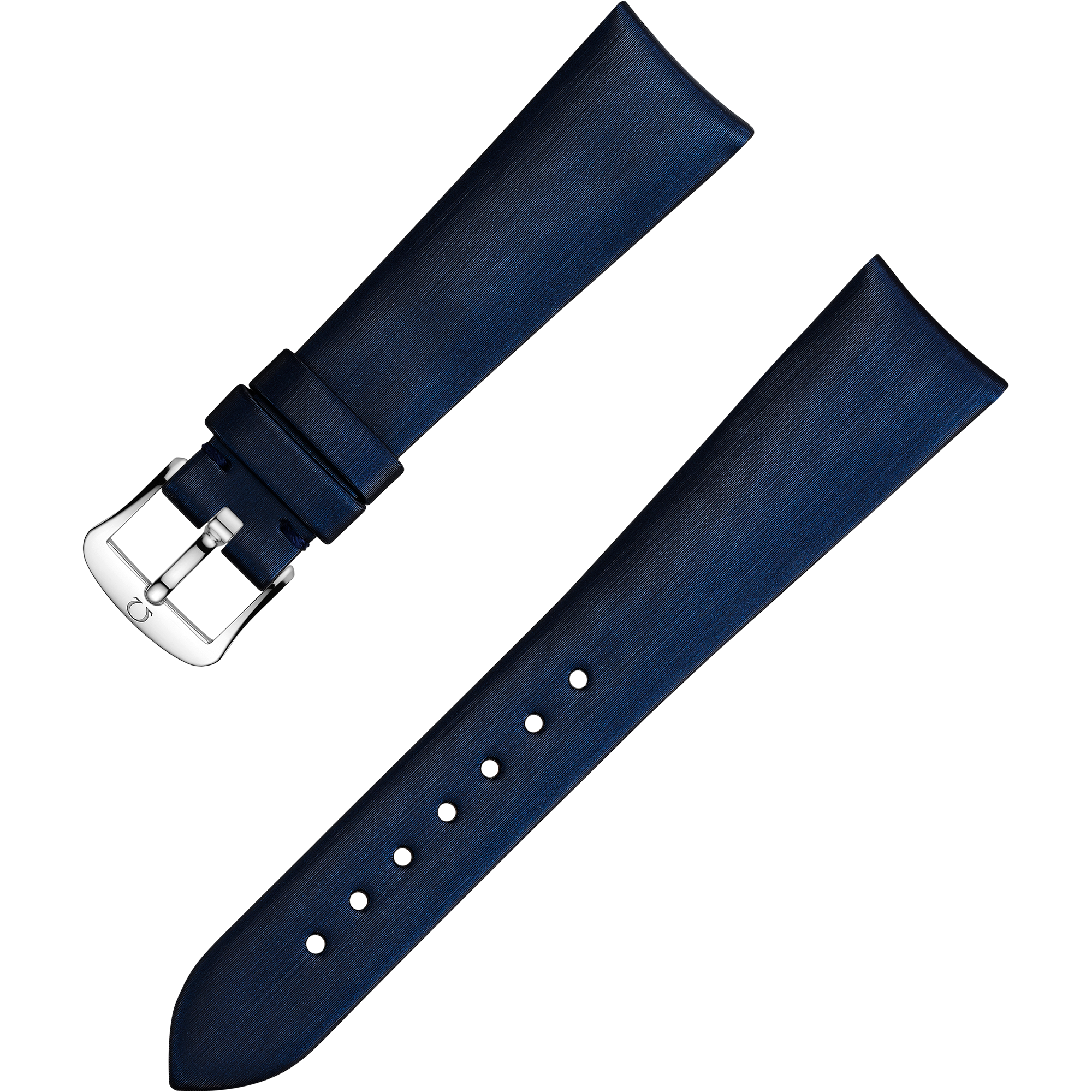 Cinturino a due pezzi - Cinturino in satin tecnico blu con fibbia ad ardiglione - 032CWZ009997